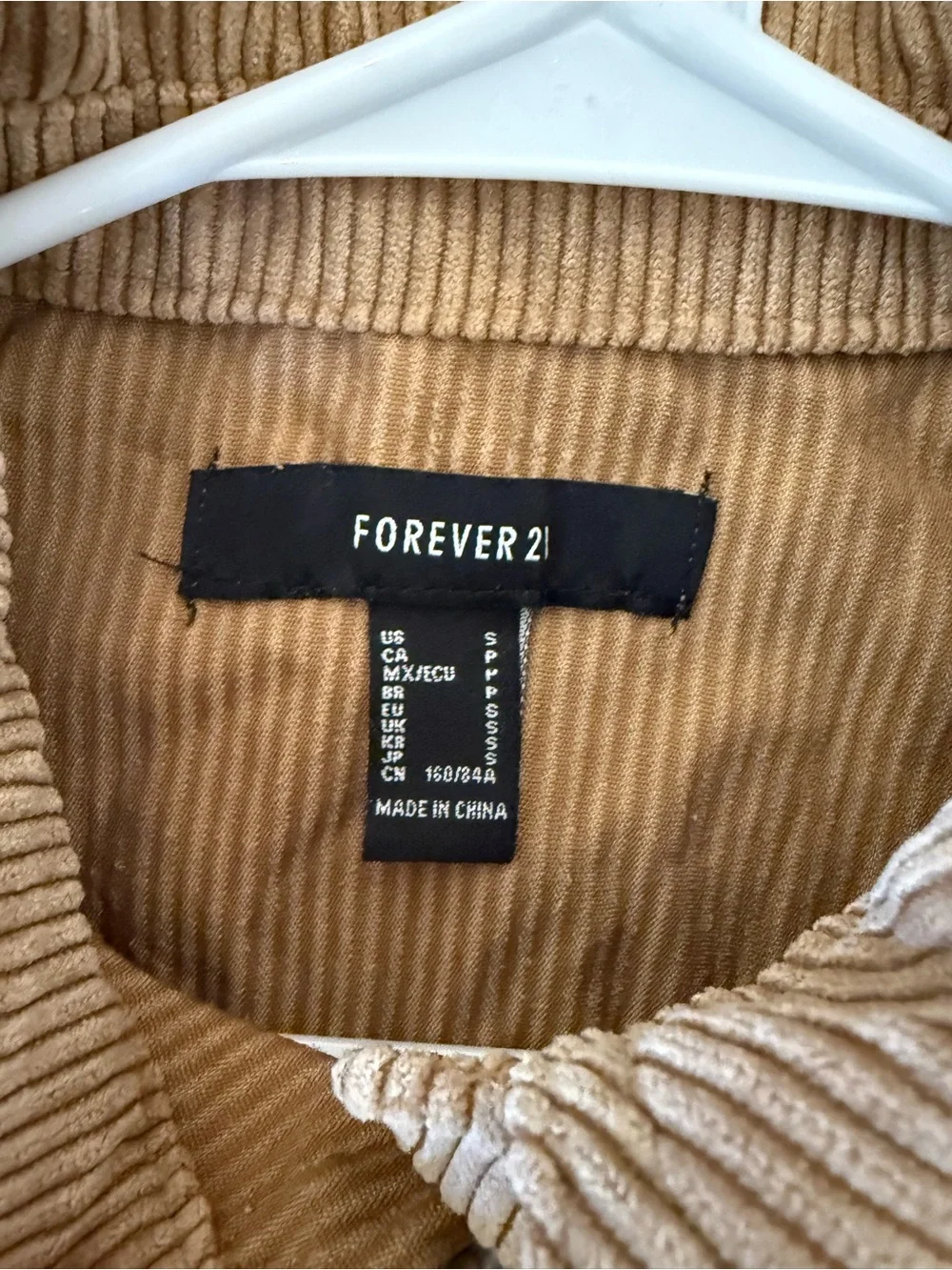 Forever 21 Tan Corduroy Shacket Jacket